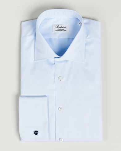 Herr | Mörk kostym | Stenströms | Fitted Body Shirt Double Cuff Blue