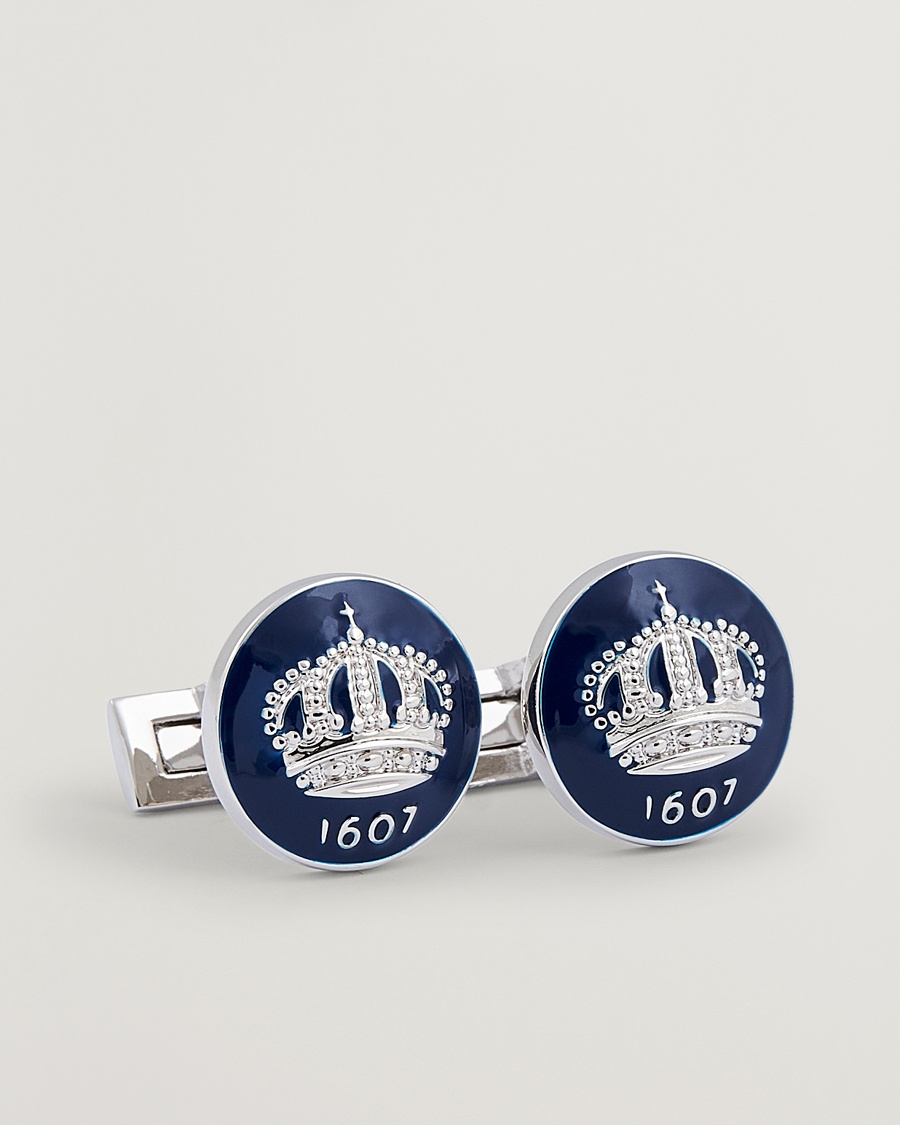 Herr | Skultuna | Skultuna | Cuff Links The Crown Silver/Royal Blue