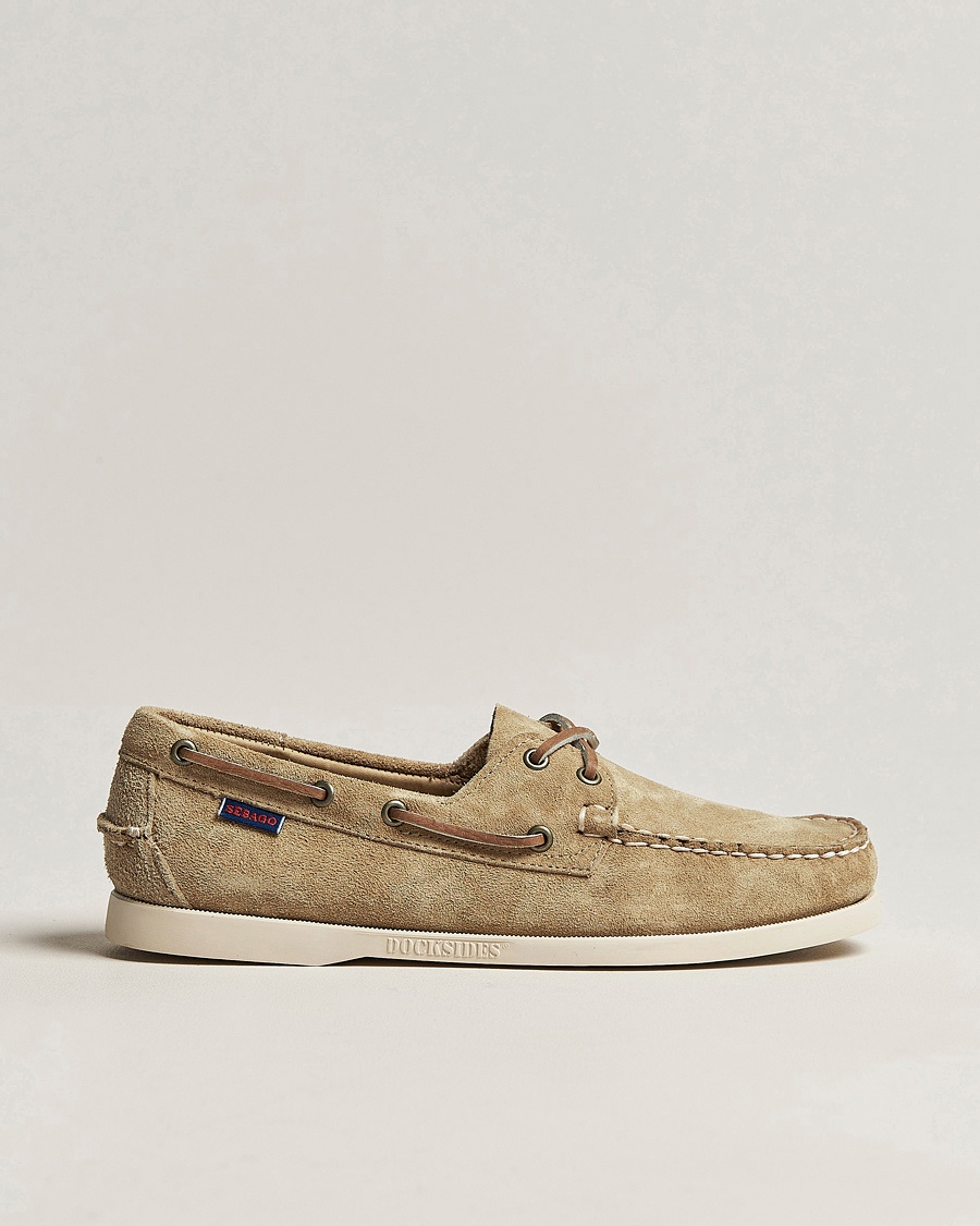 Herr | | Sebago | Docksides Suede Boat Shoe Beige Camel