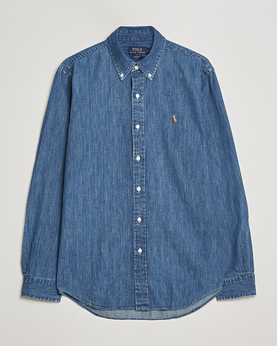 Herr | Jeansskjortor | Polo Ralph Lauren | Custom Fit Shirt Denim Dark Wash