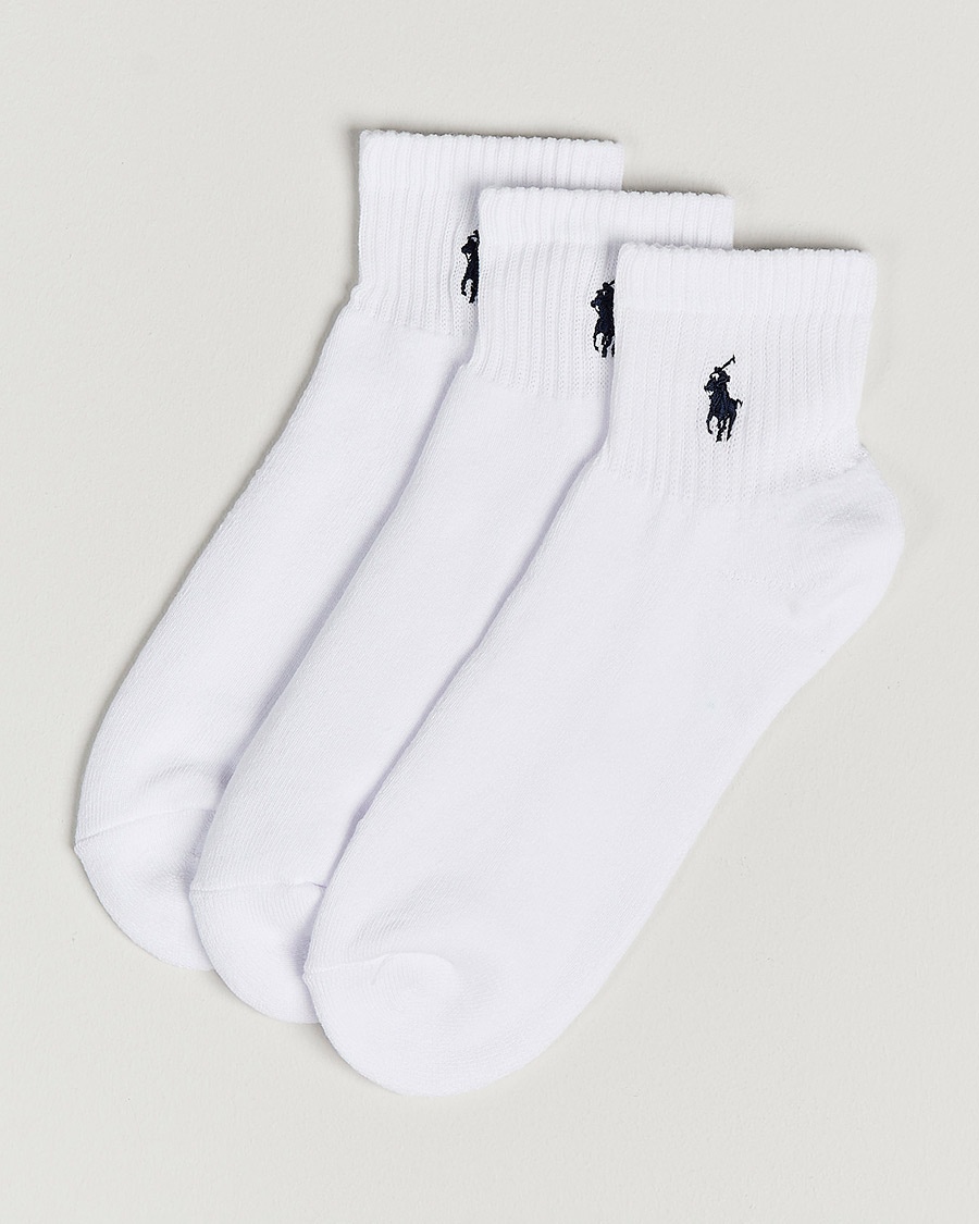 Polo Ralph Lauren 3-Pack Sport Quarter Socks White – Vit