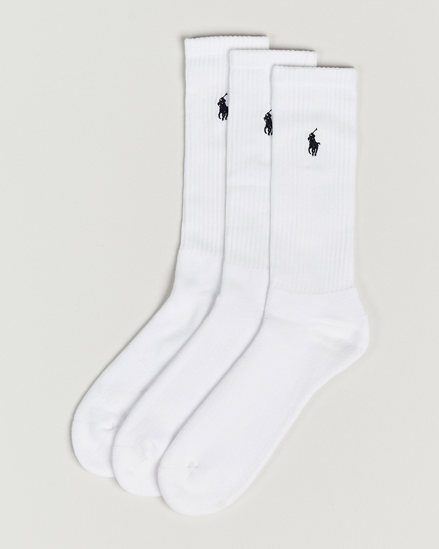 Polo Ralph Lauren 3-Pack Crew Sock White – Flerfärgad