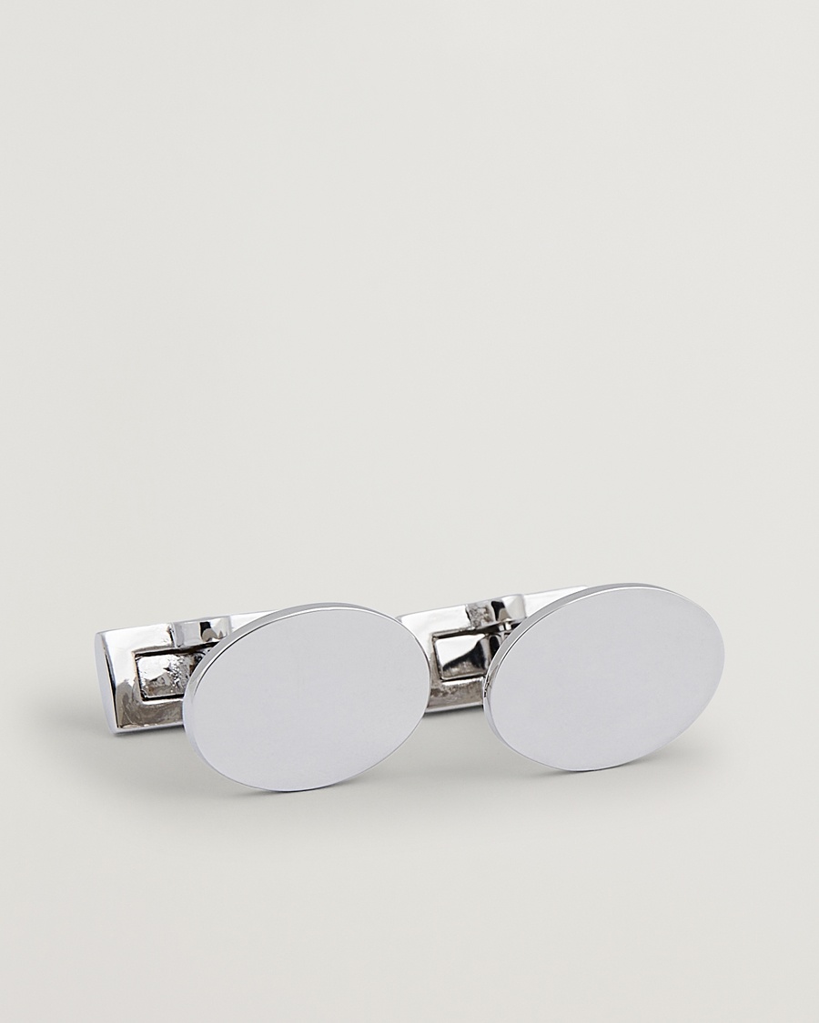 Herr | Black Tie | Skultuna | Cuff Links Black Tie Collection Oval Silver