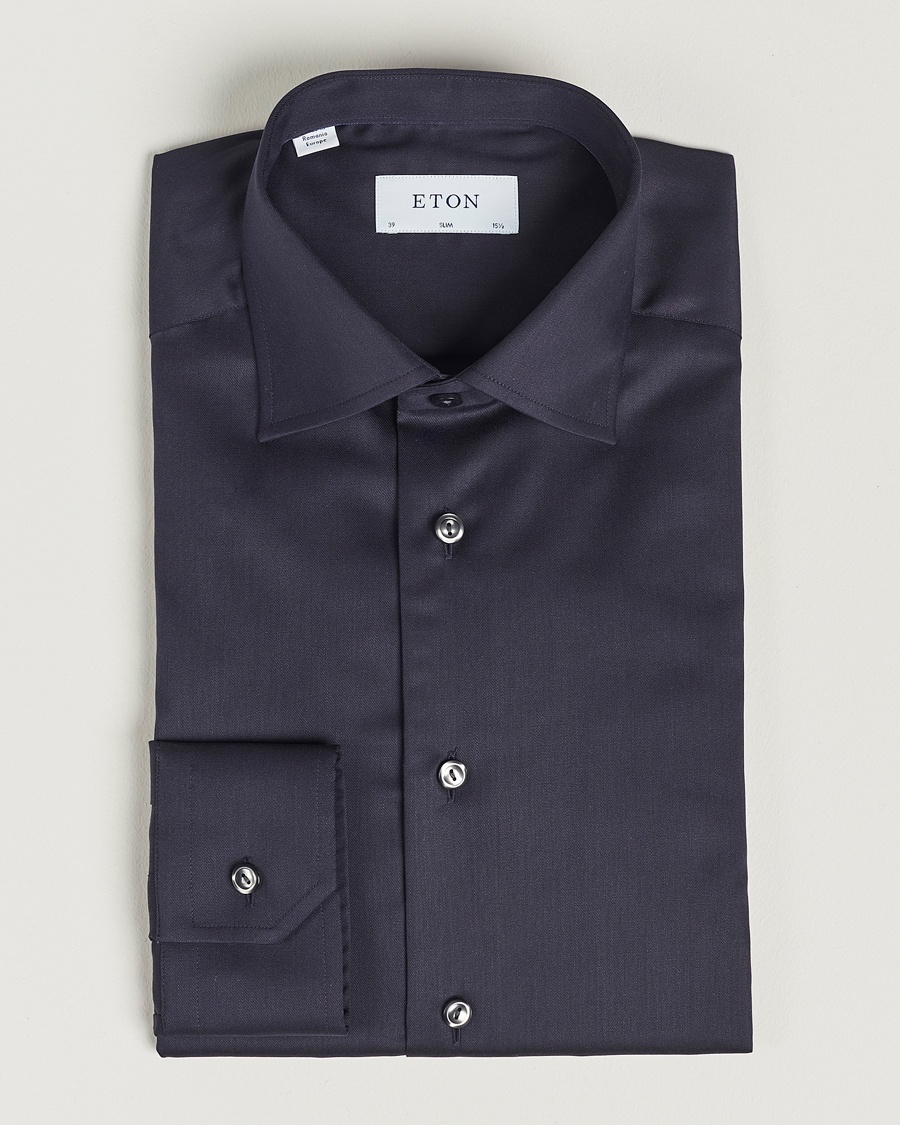 Herr | Studentkostym | Eton | Slim Fit Shirt Navy