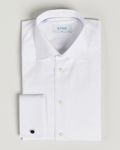 Herr | Festive | Eton | Slim Fit Shirt Double Cuff White