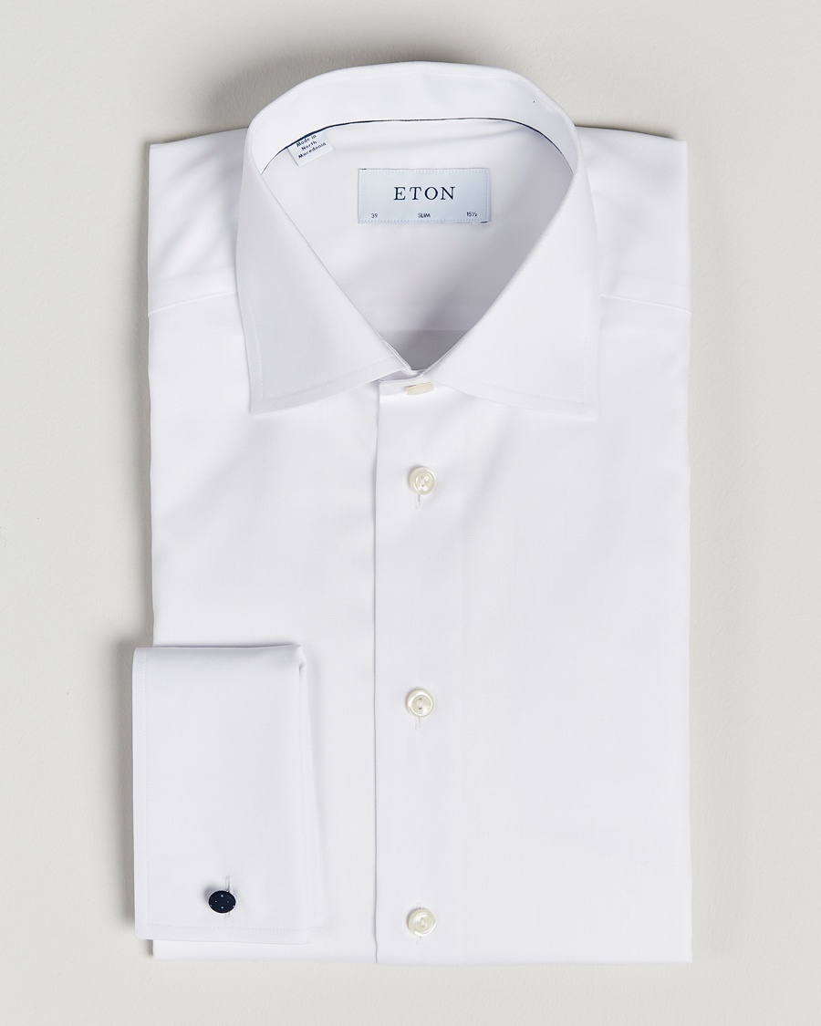 Eton Slim Fit Shirt Double Cuff White – Vit