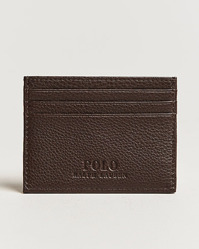 Herr | Korthållare | Polo Ralph Lauren | Pebble Leather Slim Card Case Brown