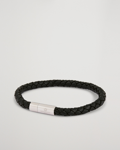 Herr | Skultuna | Skultuna | One Row Leather Bracelet Black Steel
