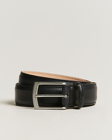 Slätt Bälte |  Henry Leather Belt 3,3 cm Black