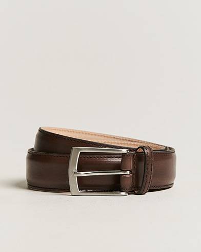 Slätt Bälte |  Henry Leather Belt 3,3 cm Dark Brown