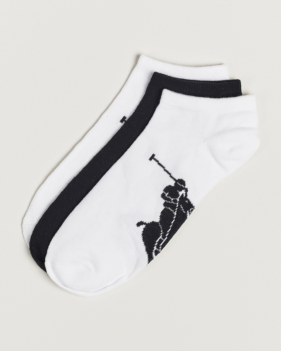 Polo Ralph Lauren 3-Pack Sneaker Sock White/Black – Flerfärgad