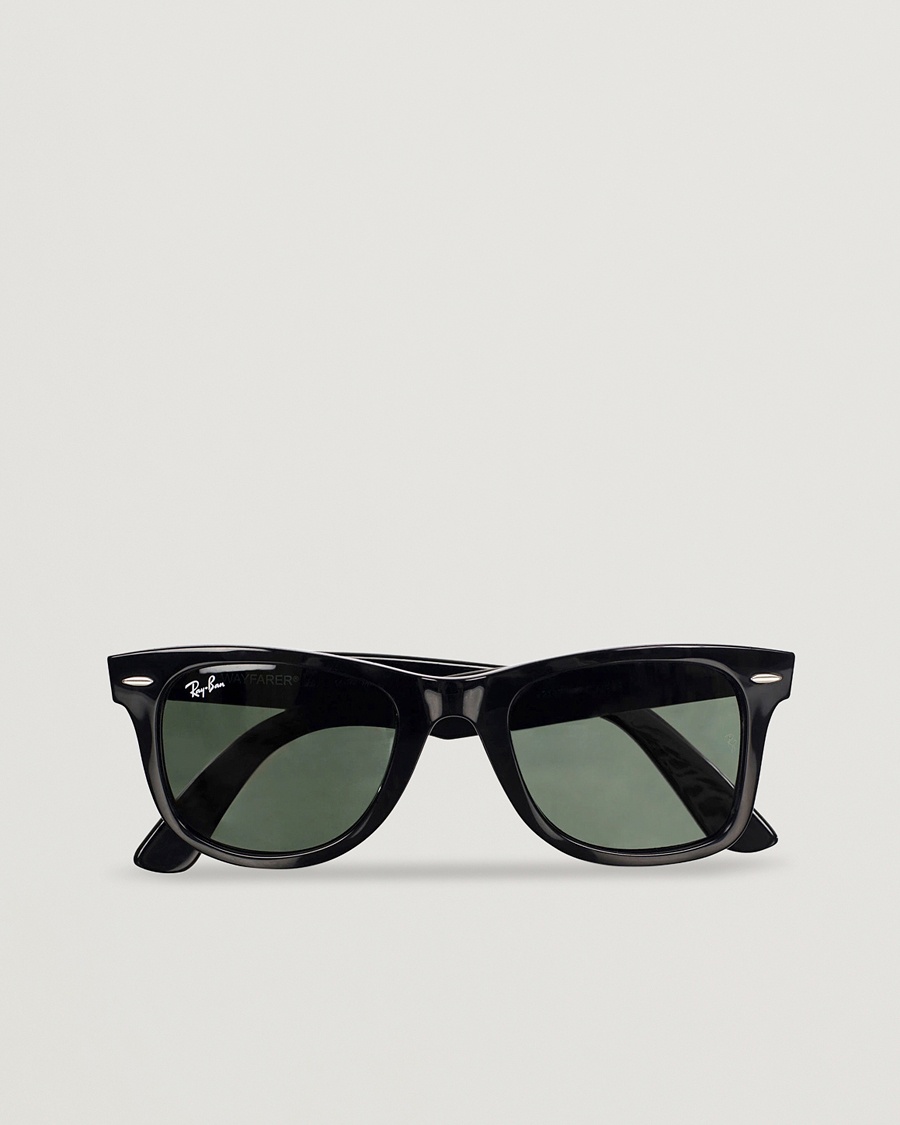 Ray-Ban Original Wayfarer Sunglasses Black/Crystal Green