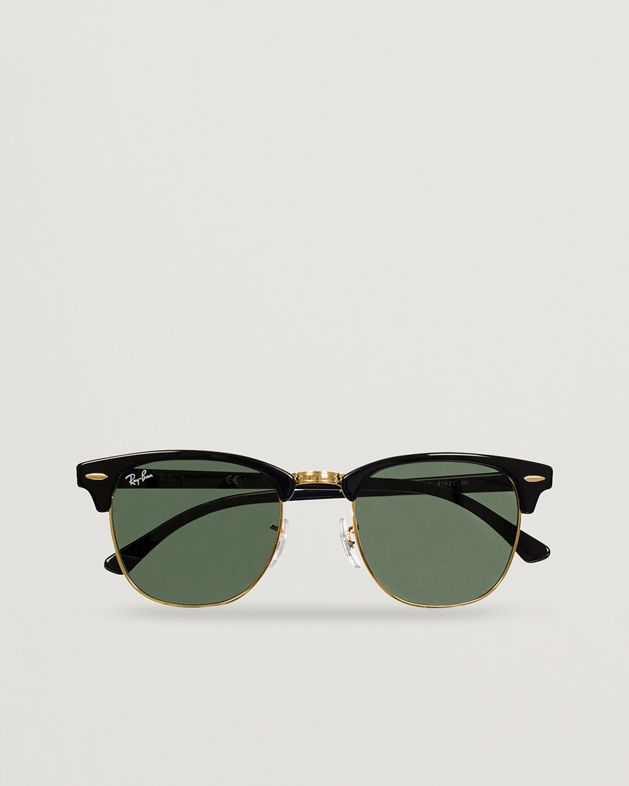 Ray-Ban Clubmaster Sunglasses Ebony/Crystal Green – Svart