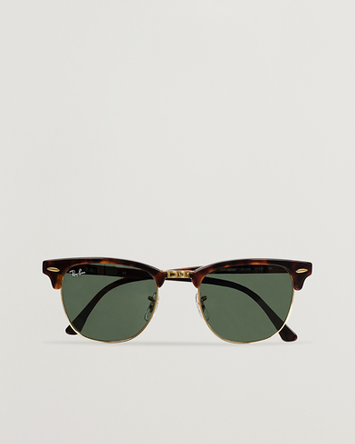 D-formade solglasögon |  Clubmaster Sunglasses Mock Tortoise/Crystal Green