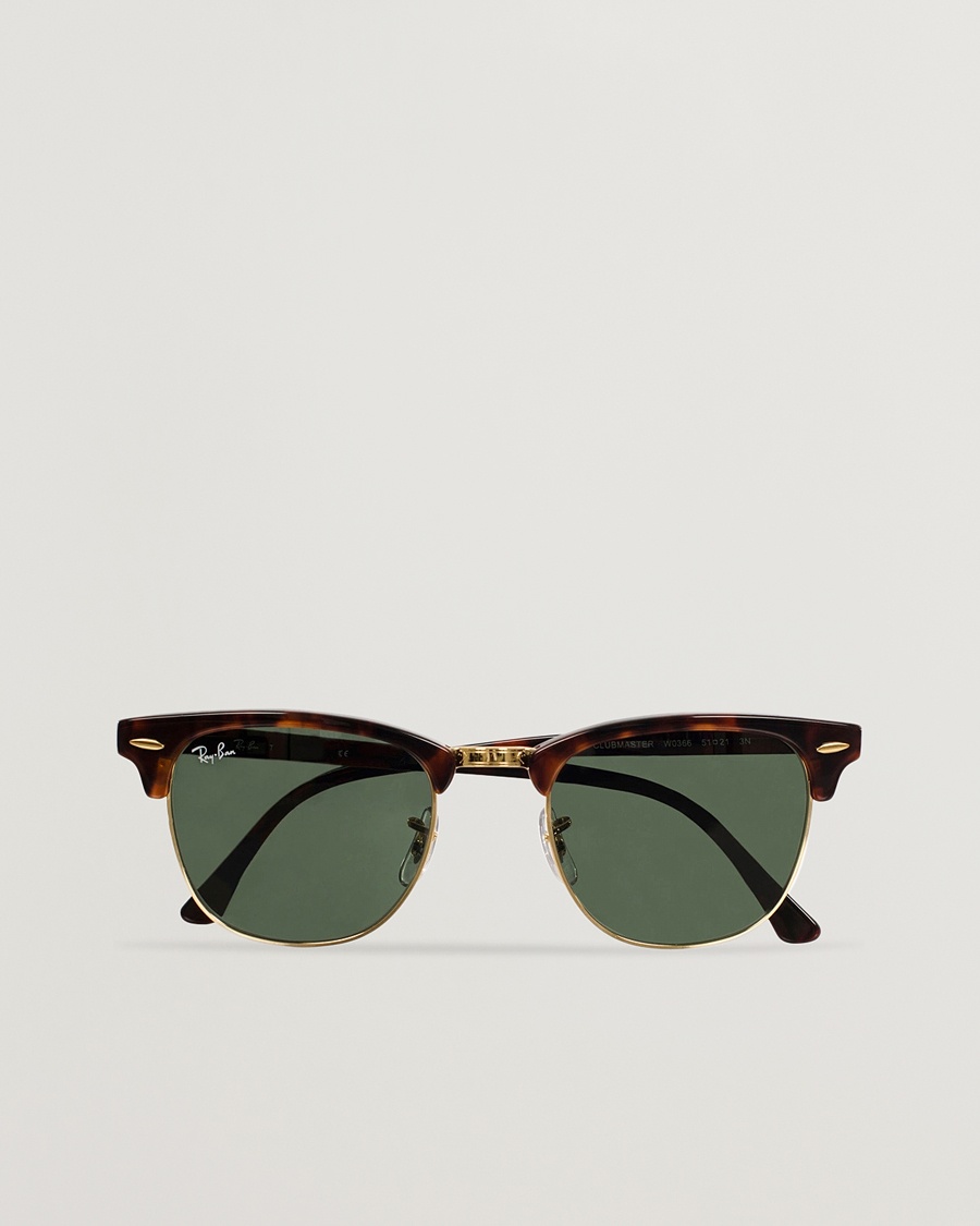 Ray-Ban Clubmaster Sunglasses Mock Tortoise/Crystal Green – Brun