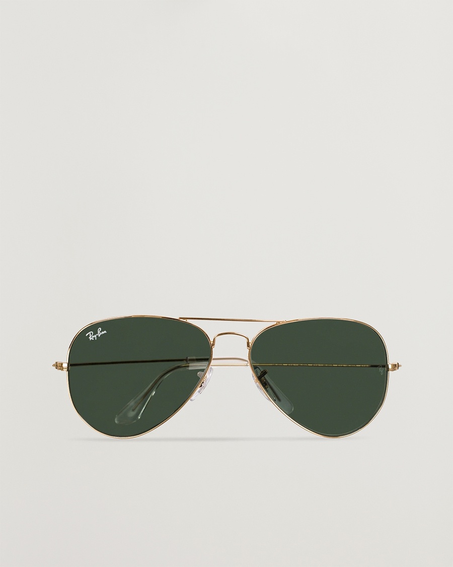 Herr | D-formade solglasögon | Ray-Ban | 0RB3025 Aviator Large Metal Sunglasses Arista/Grey Green