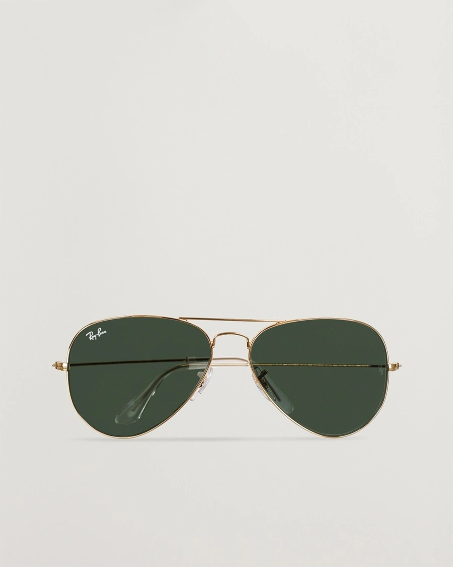Ray-Ban 0RB3025 Aviator Large Metal Sunglasses Arista/Grey Green – Guld