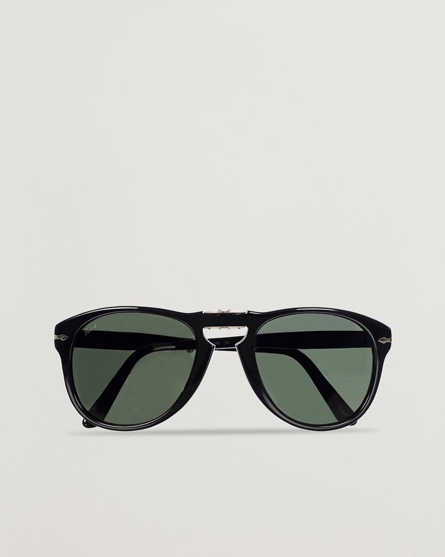 Persol 0PO0714 Folding Sunglasses Black/Crystal Green – Svart