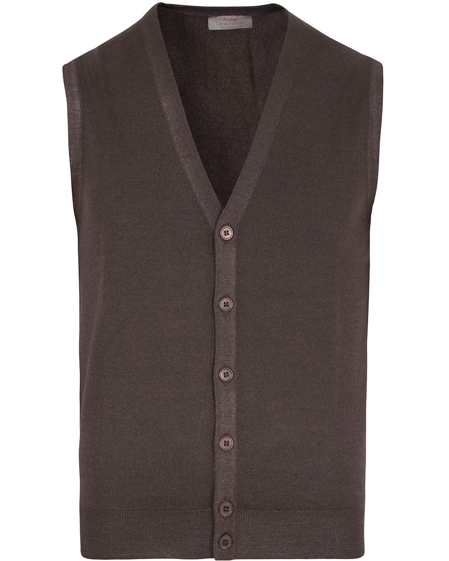  Merino Fashion Fit Vintage Gilet Brown