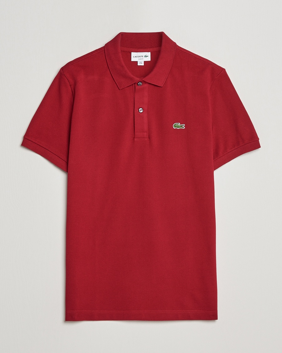 Lacoste Slim Fit Polo Piké Bordeaux – Röd