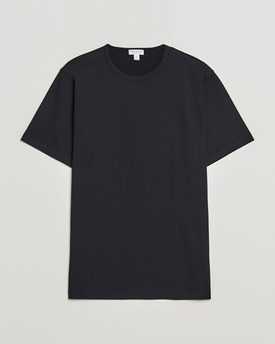 Herr | Loungewear | Sunspel | Crew Neck Cotton Tee Black