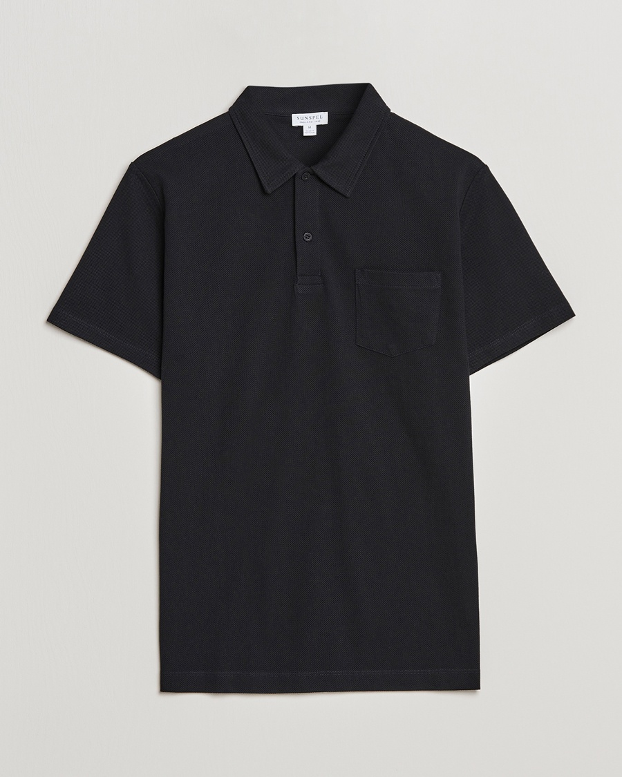 Sunspel Riviera Polo Shirt Black – Svart