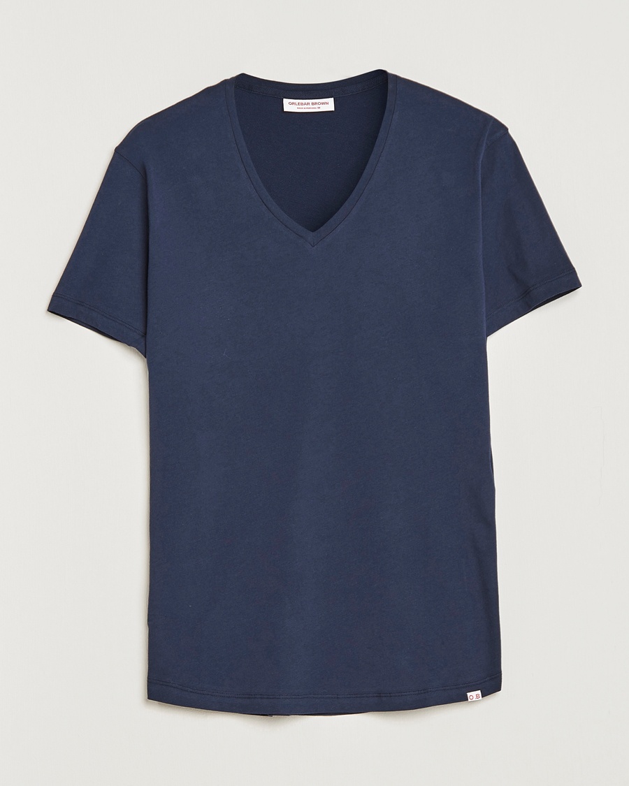 Orlebar Brown OB V-Neck Tee Navy – Blå