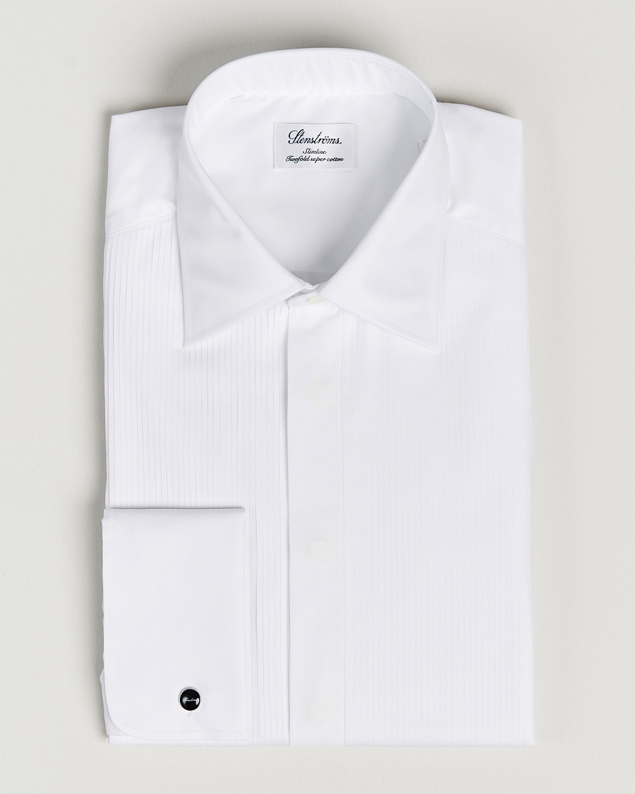 Stenströms Slimline Smoking Shirt White – Vit