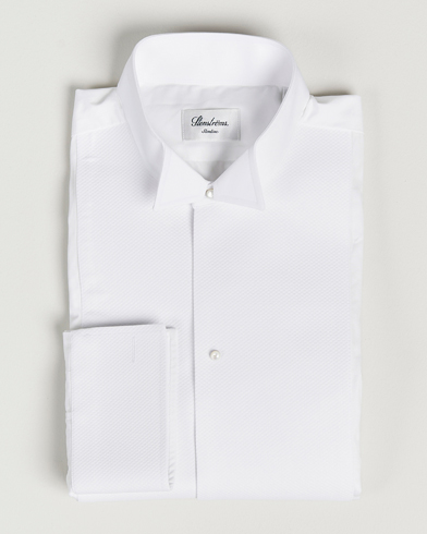 Herr | Black Tie | Stenströms | Slimline Astoria Stand Up Collar Evening Shirt White
