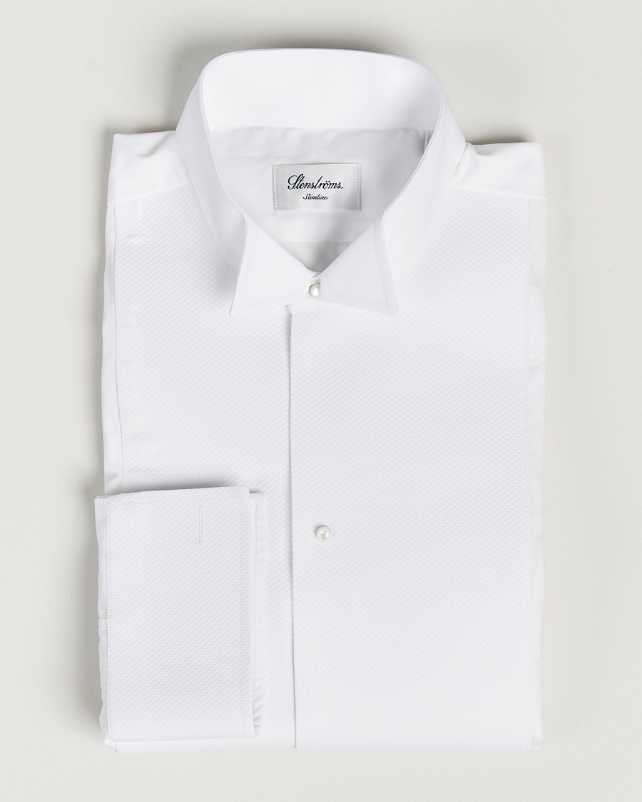 Stenströms Slimline Astoria Stand Up Collar Evening Shirt White – Vit