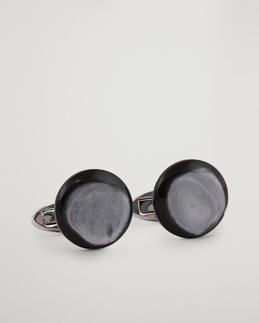 Herr | Black Tie | Stenströms | Mother of Pearl Cufflink Grey
