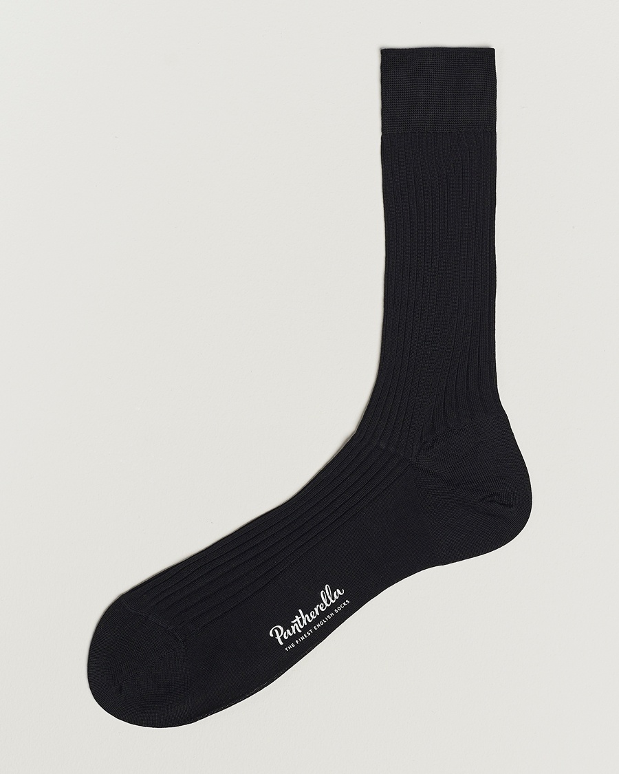 Pantherella Vale Cotton Socks Black – Svart