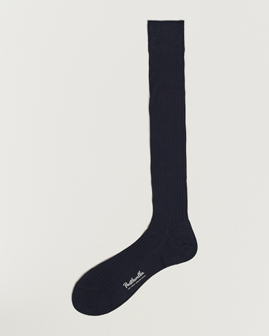 Herr |  | Pantherella | Vale Cotton Long Socks Navy