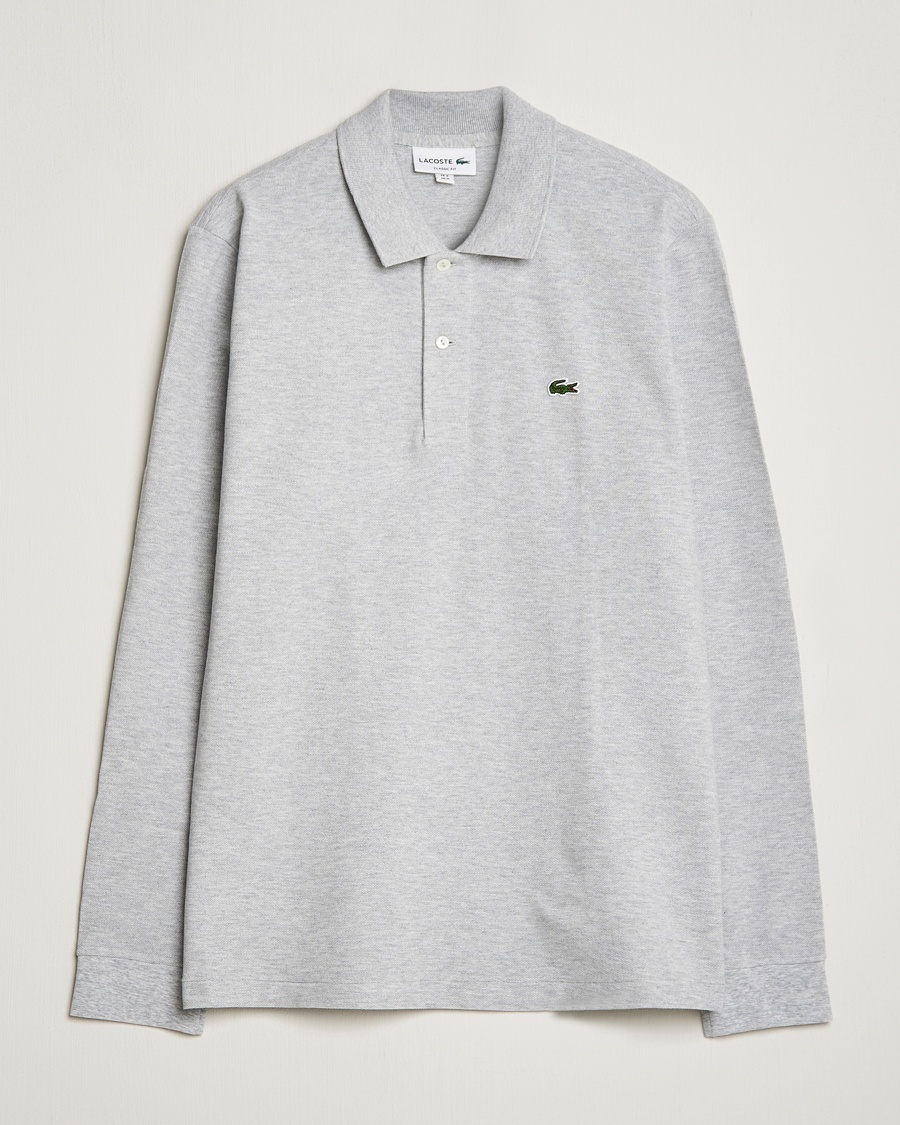 Lacoste Original Long Sleeve Polo Piké Silver Chine – Grå