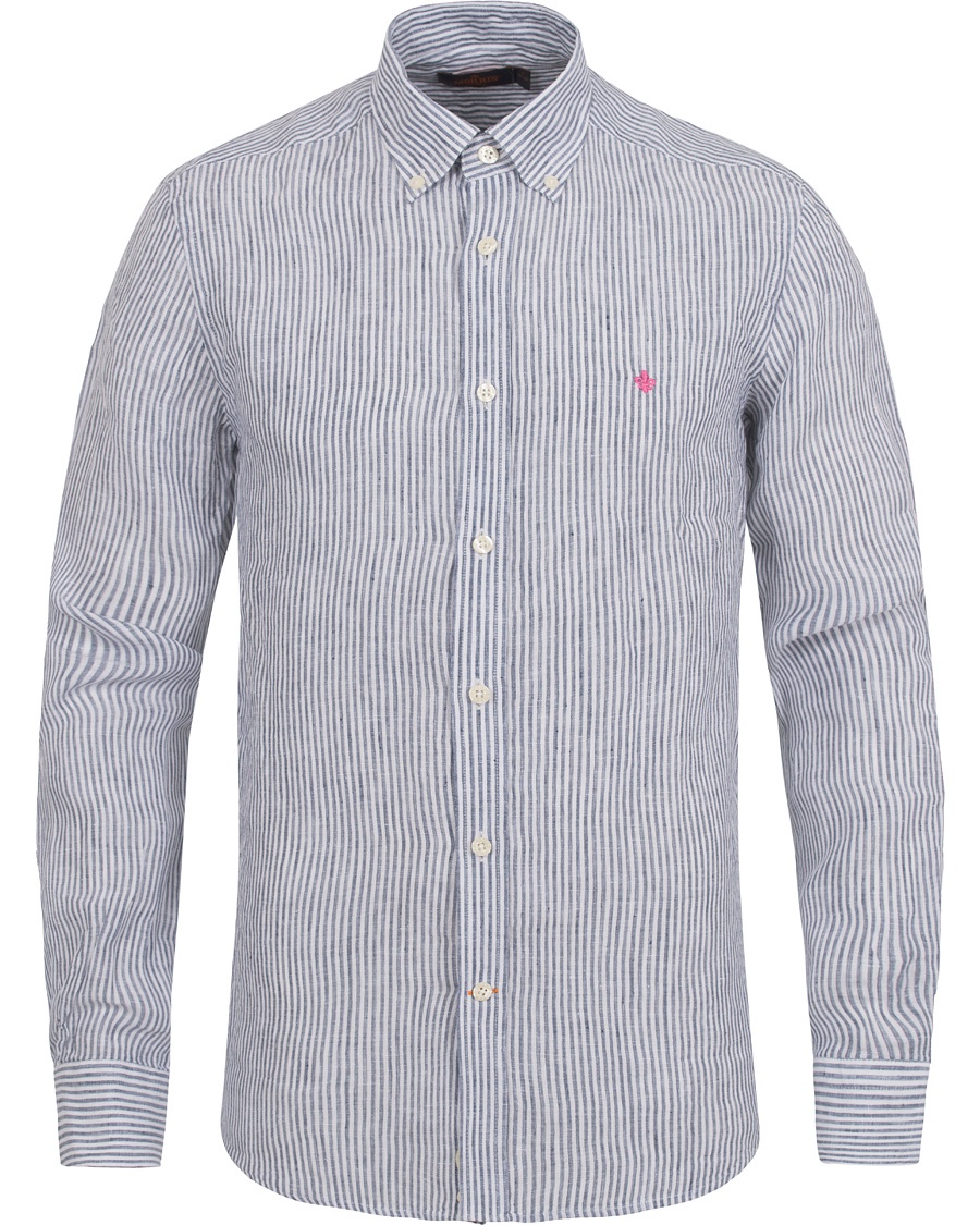  Douglas Striped Linen Shirt Navy