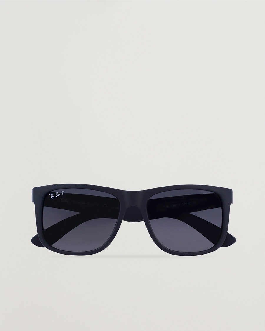 Herr | Fyrkantiga solglasögon | Ray-Ban | 0RB4165 Justin Polarized Wayfarer Sunglasses Black/Grey