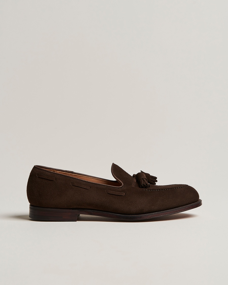 Crockett & Jones Cavendish Tassel Loafer Dark Brown Suede – Brun