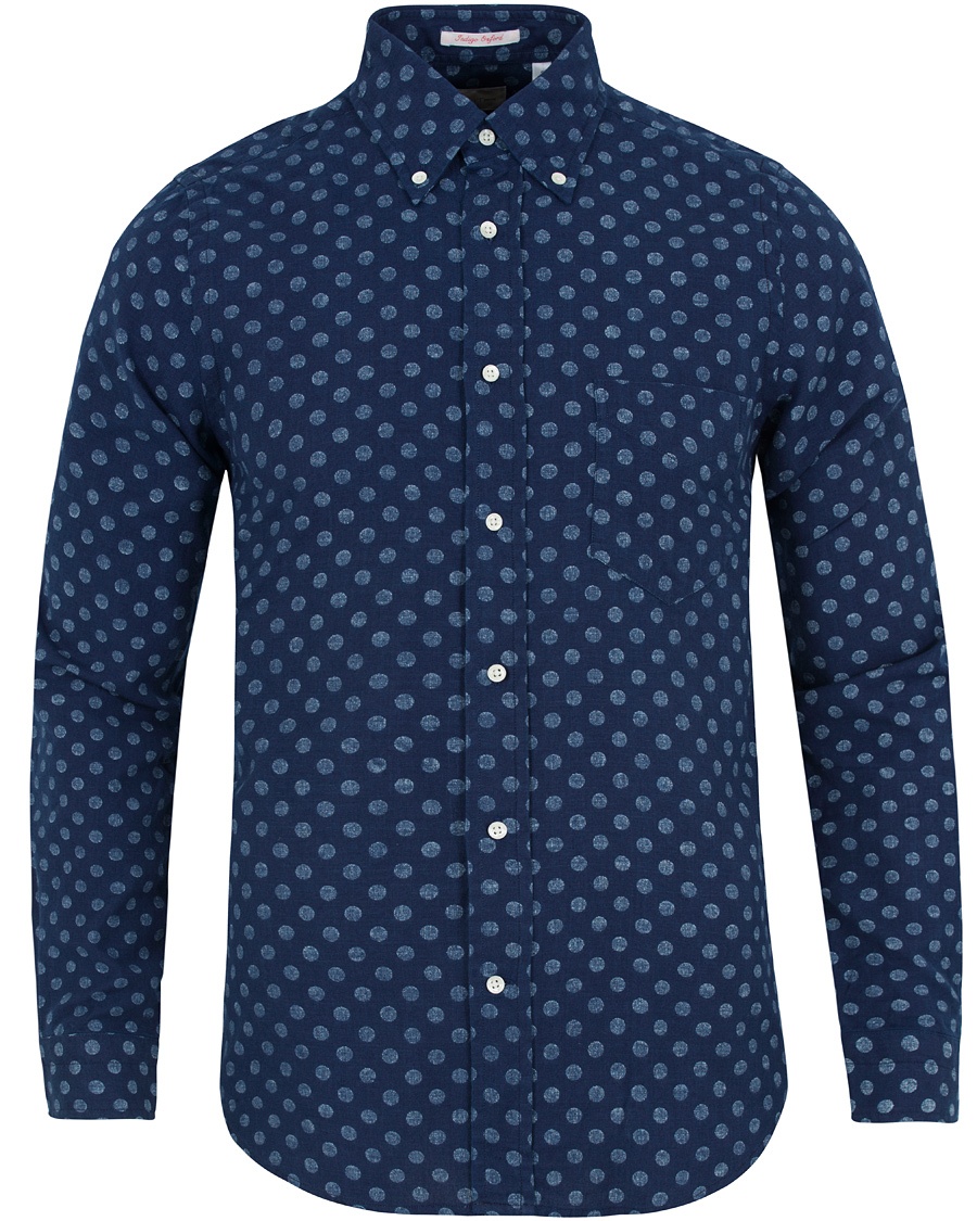  Oxford Polka Dot Hugger Fit Shirt Dark Indigo