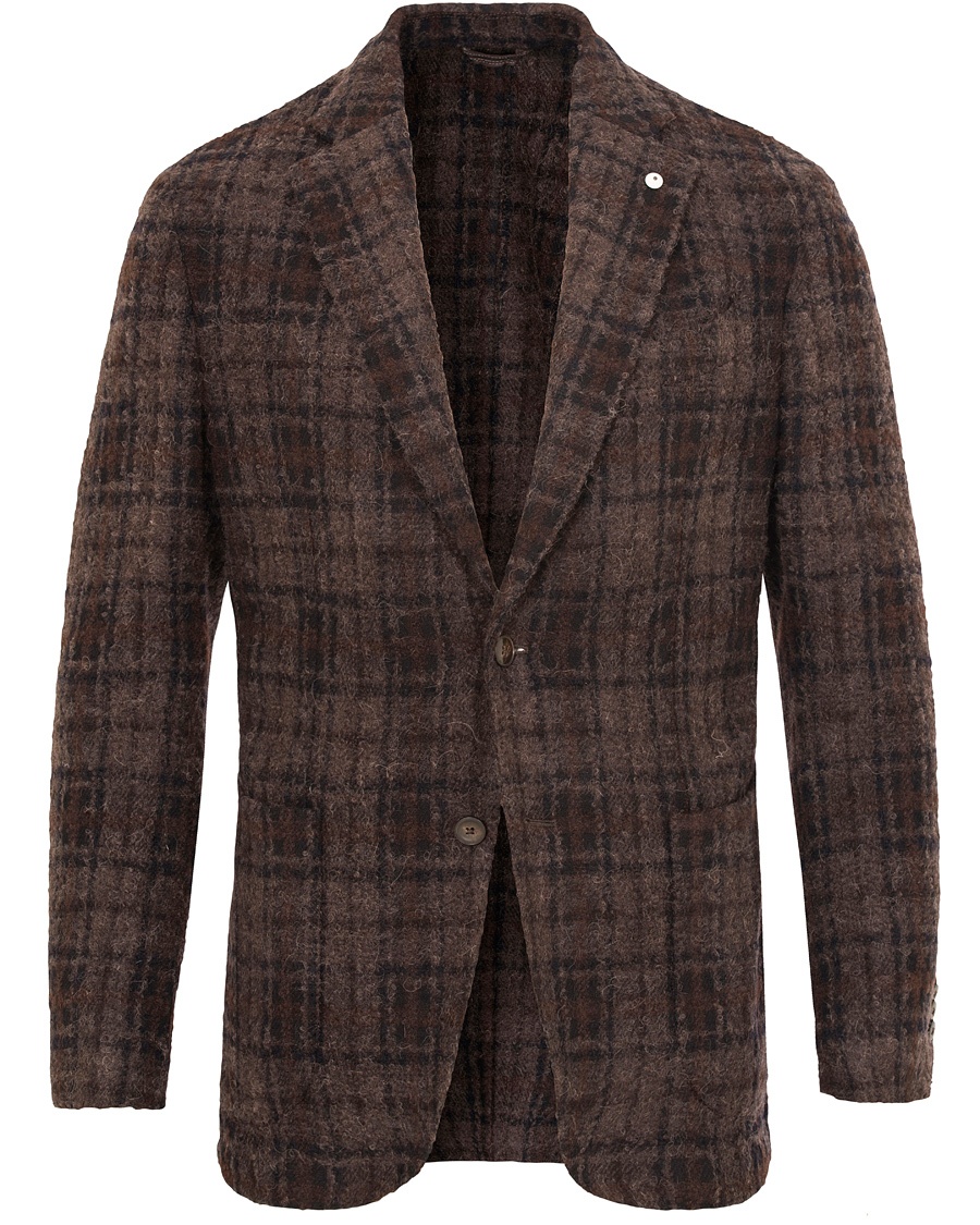  Jack Regular Wool Bouclé Check Blazer Dark Brown