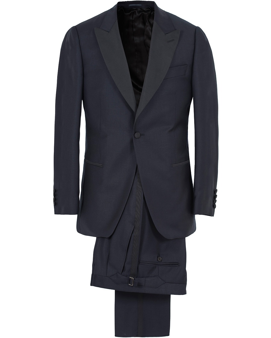  Peak Lapel Wool Dinner Suit Navy
