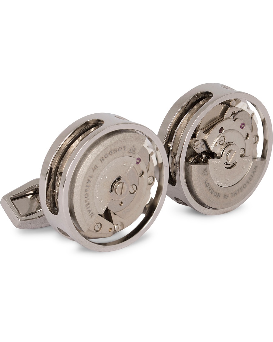  Skeleton Automatic Cufflinks Rhodium Plated