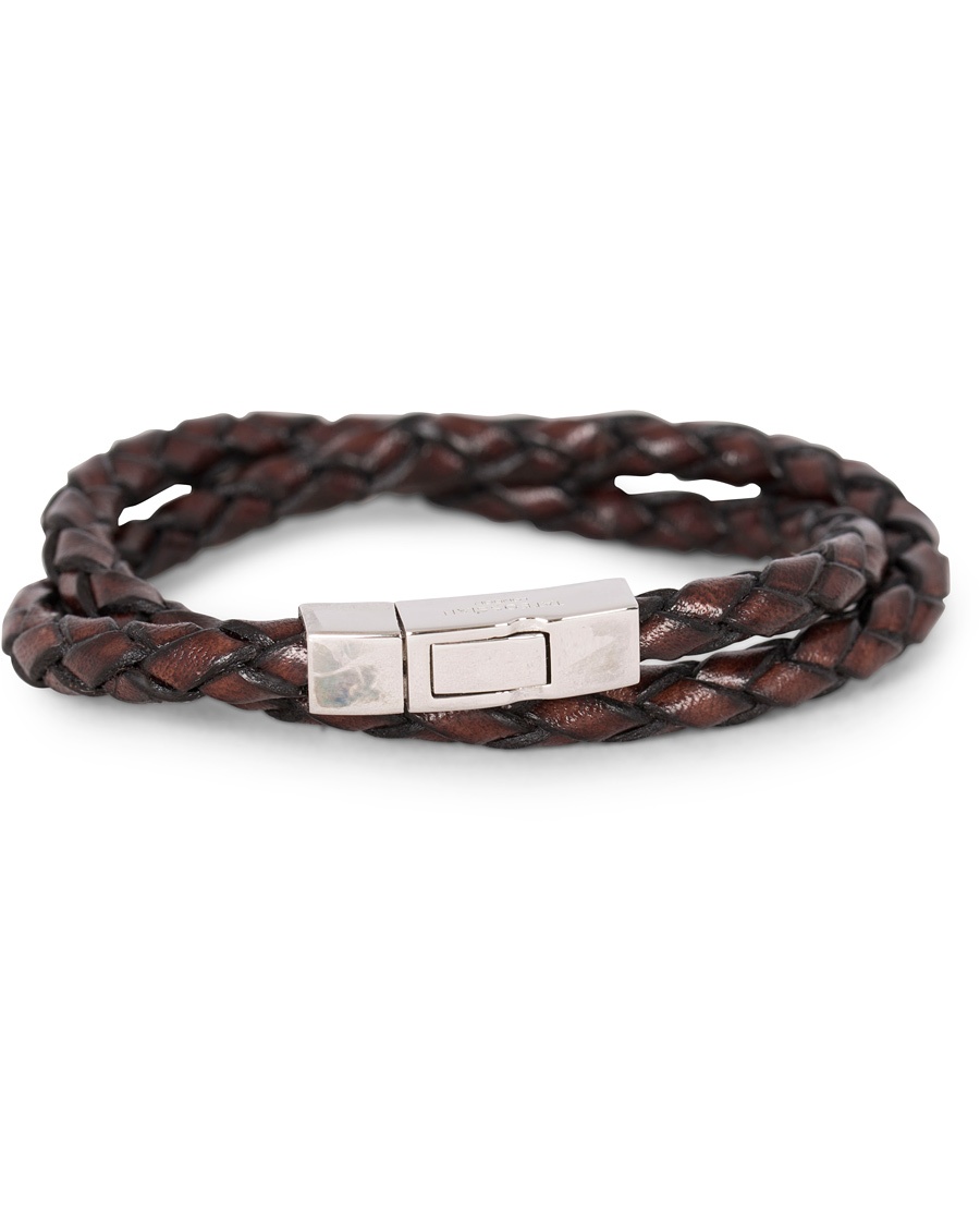 Tateossian Scoubidou Double Leather Bracelet Brown Tateossian Scoubidou Double Leather Bracelet Brown