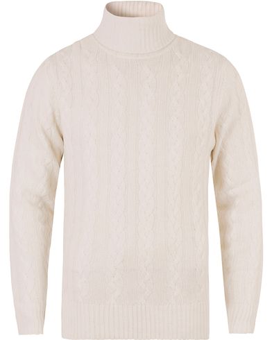 Hackett The Submariner Cable Roll Neck Ecru