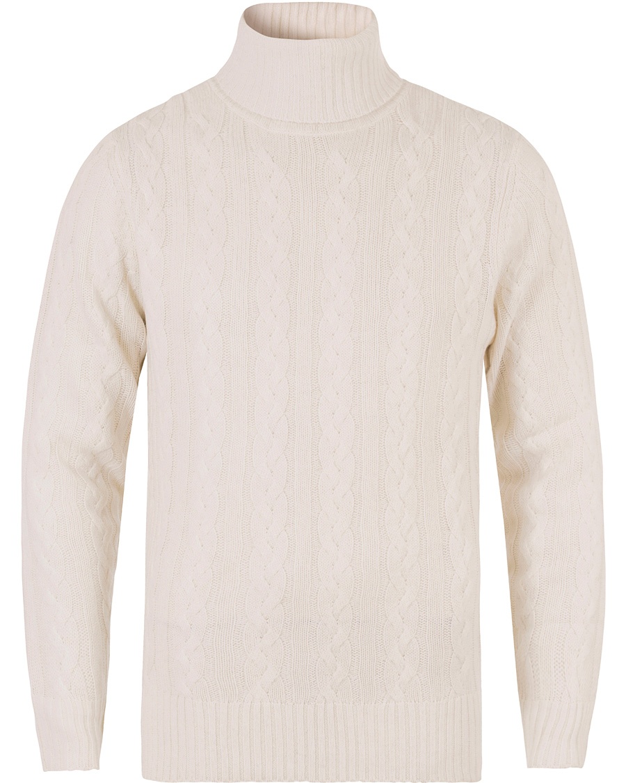  The Submariner Cable Roll Neck Ecru