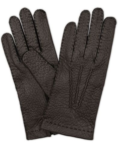 Herr | Promenadhandskarna | Hestra | Peccary Handsewn Unlined Glove Black