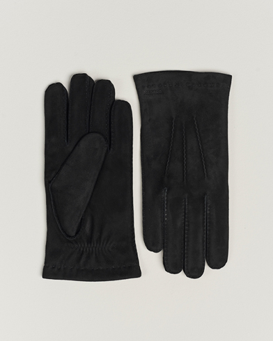 Handskar |  Arthur Wool Lined Suede Glove Black