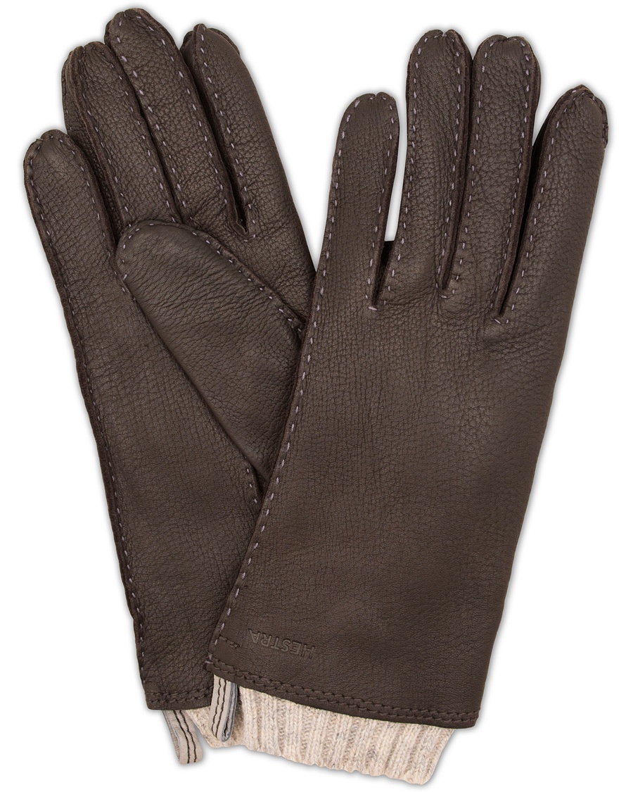  Tony Wool Lined Deerskin Glove Dark Brown