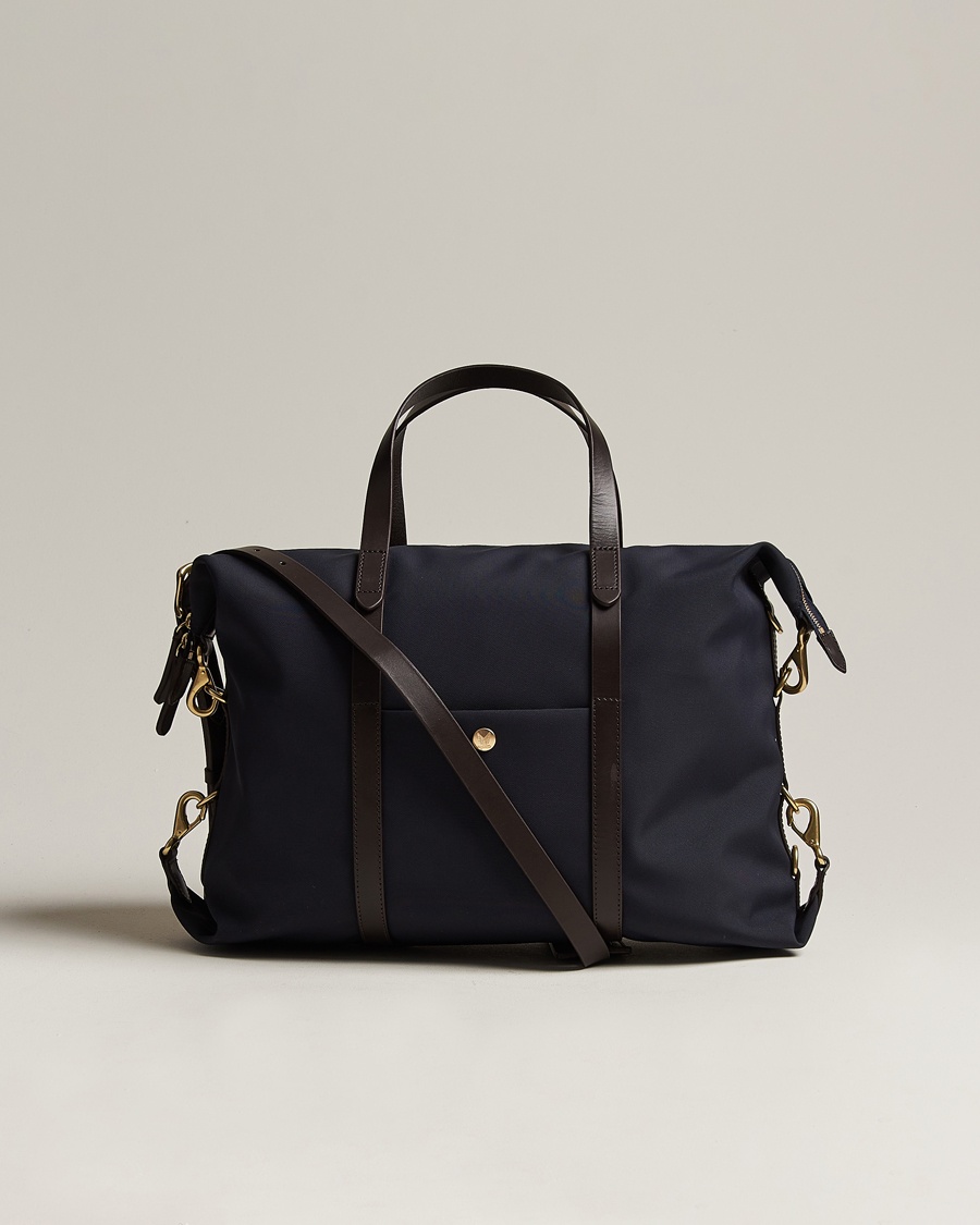 Herr | Weekendbags | Mismo | M/S Utility Nylon Duffle Bag Navy/Dark Brown
