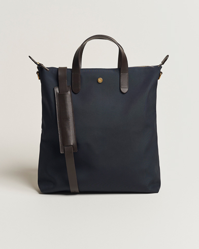 Herr | Totebags | Mismo | M/S Nylon Shopper Bag  Navy/Dark Brown