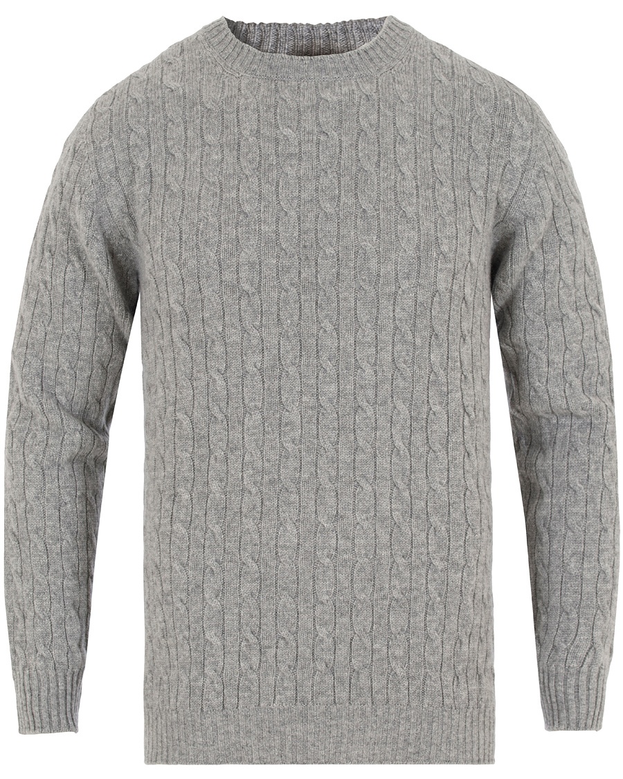 Cashmere Cable Crew Neck Light Grey